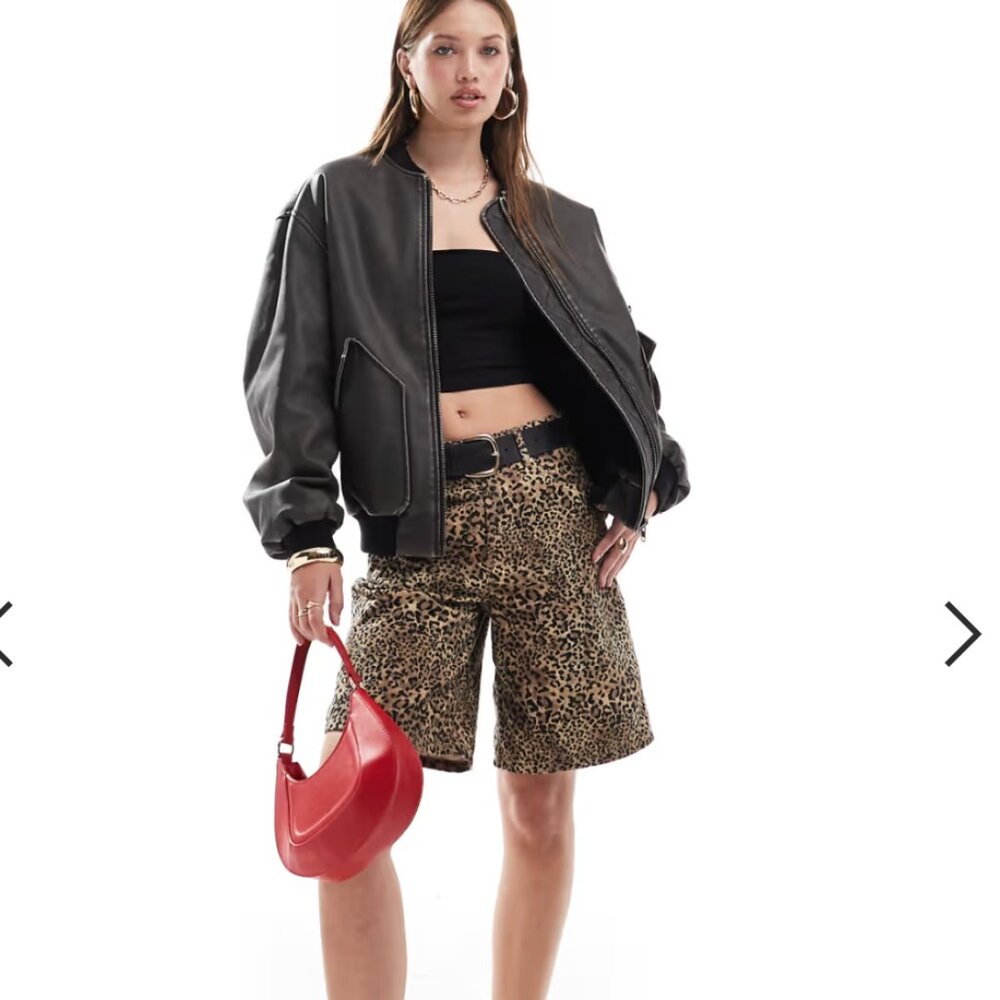 NWT Miss Selfridge faux leather bomber jacket